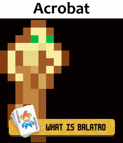 a screenshot of a game called acrobat with a stack of playing cards next to it