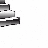 a pixel art drawing of a person laying on the ground next to a staircase .