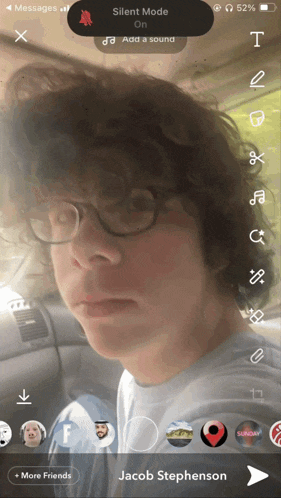 jacob stephenson is shown in a snapchat video