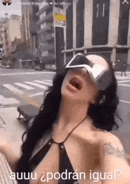 a woman wearing sunglasses and a black top is asking if they are equal