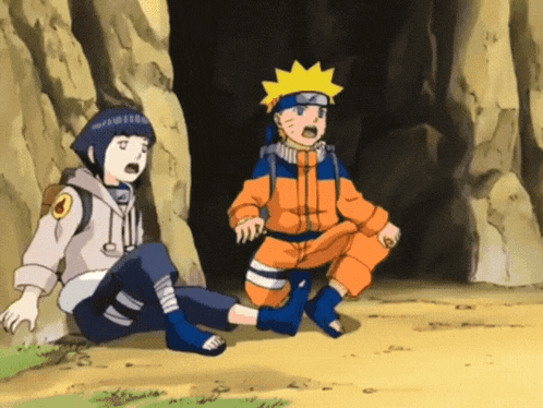 a cartoon of a boy and a girl looking at something