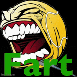 a cartoon drawing of a smiley face with the word fart below it