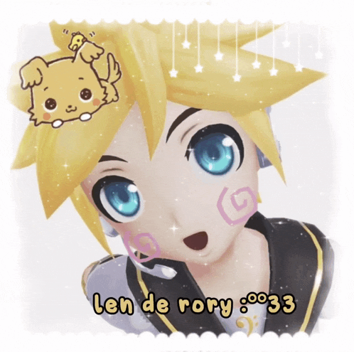a picture of a anime character with the name len de rory written below it