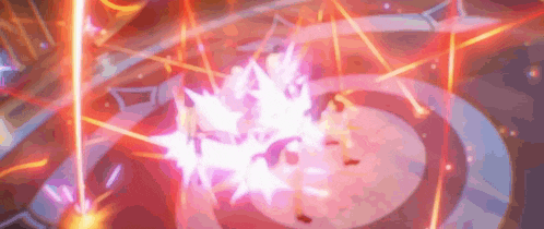 a person is standing in a circle with a lot of lights coming out of them .