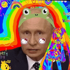 a man with a frog headband on his head
