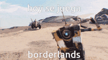 a borderlands video game is being played in the desert