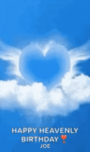 a heart with wings is floating in the sky .