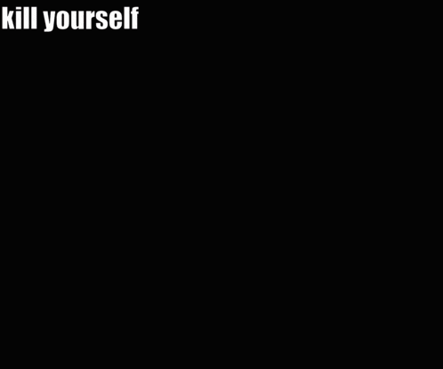 a close up of a man 's face with the words " kill yourself " above him