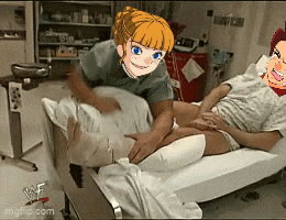 a person with a cast on their leg is getting a massage from a woman