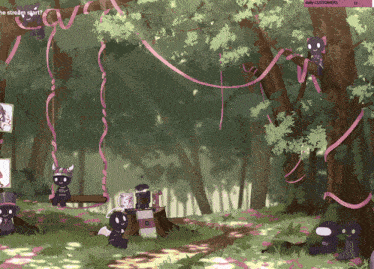 a drawing of a forest with the words daily customers on the bottom right