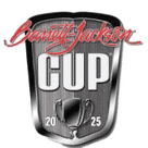 a logo for the carson jackson cup with a trophy on it .
