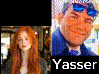 a picture of a woman and a picture of a man with the word yasser on the bottom