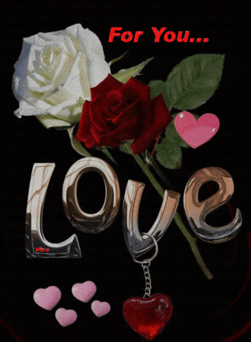 a picture of roses and the word love