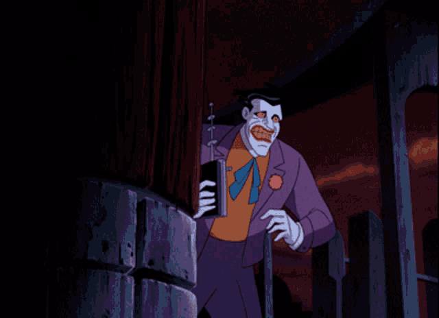 a cartoon of the joker pointing his finger