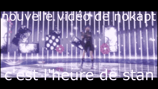 a purple background with the words " nouvelle video de nokapi " on it