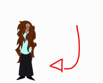 a cartoon character with the name bellona moore on the top