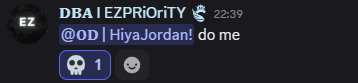 a screenshot of a discord conversation between miya jordan and dba ezpriority