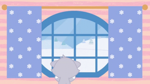 Looking Outside Window Molang GIF - Looking Outside Window Molang Snow GIFs