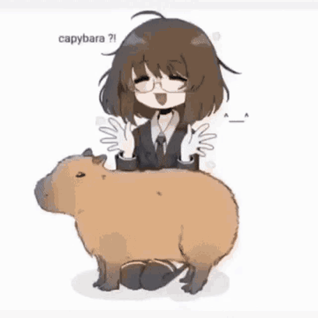 Capybara Anime Girl GIF - Capybara Anime Girl Capybara Anime Girl GIFs