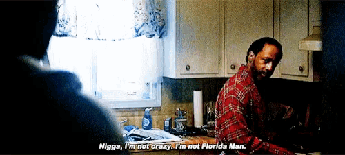 a man in a plaid shirt says nigga i 'm not crazy i 'm not florida man ..