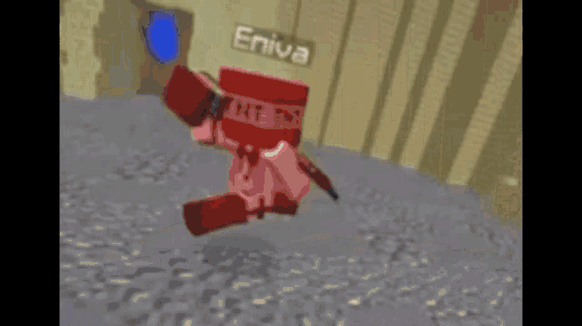 a person is holding a piece of paper in front of a building in a minecraft video game .