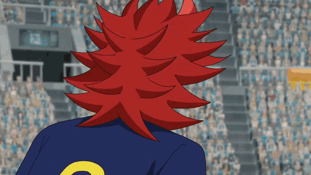 a cartoon character with red hair and the number 2 on the back