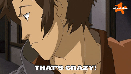 a cartoon character says that 's crazy on the screen