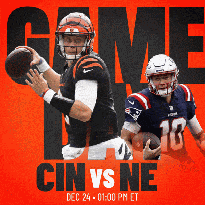 a poster for a football game between cincinnati and new england