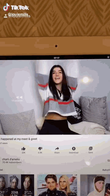 a screenshot of a tiktok video of a woman