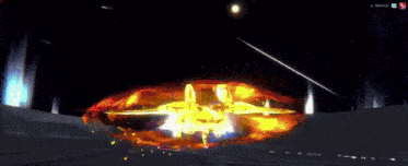 a computer generated image of a person in a video game surrounded by flames .