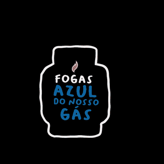 a drawing of a gas cylinder with fogas azul do nosso gas written on it