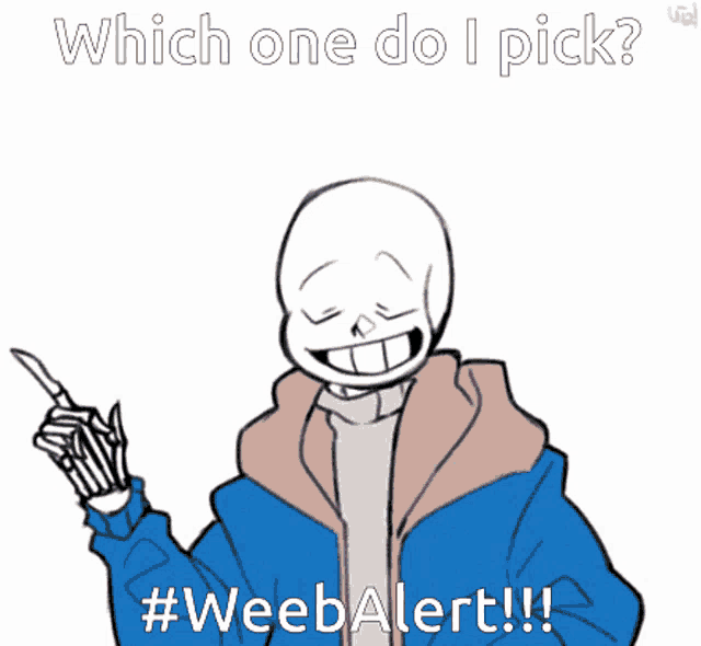 a drawing of a skeleton with the words which one do i pick on it