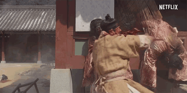 a netflix advertisement shows a man being killed
