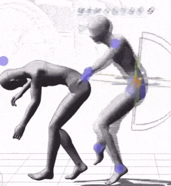 a drawing of a person 's torso with a purple circle in the middle