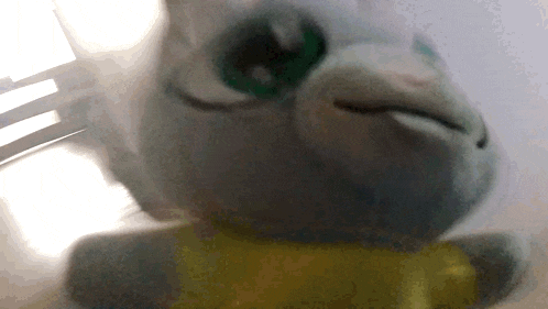 a stuffed animal with a yellow shirt on