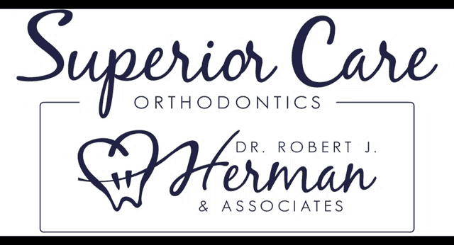a logo for superior care orthodontics by dr. robert j. herman & associates