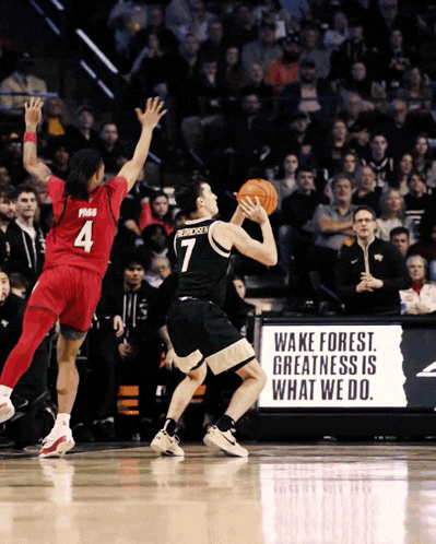 wake forest greatness is what we do is displayed on the side of the court