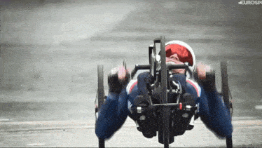 a man in a wheelchair with eurosport written on the bottom right
