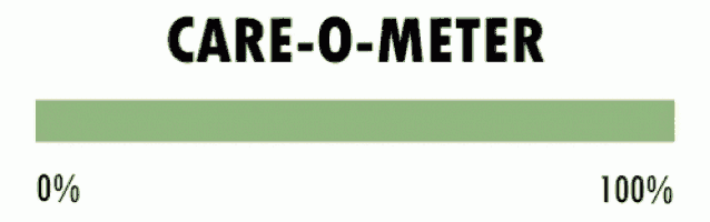 a green line with the words care-o-meter at the bottom