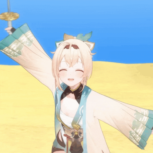a girl in a kimono is holding a sword in her hand