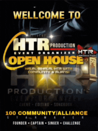 a poster that says wellcome to htr production event organizer open house