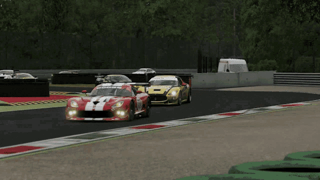 a yellow race car with sks ag on the side