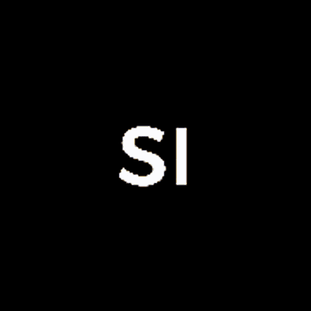 the letter s is written in white on a black background .