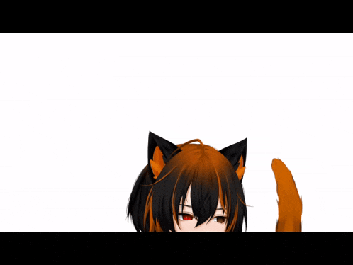 a person with cat ears and a tail on their head