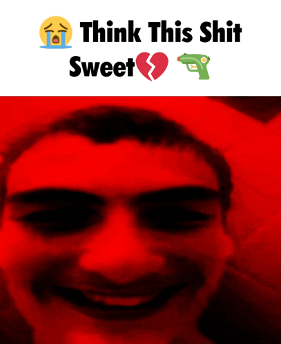 a picture of a man with a broken heart and the words " think this shit sweet "