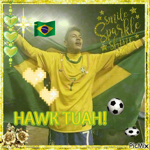 a picture of a soccer player with the name hawk tuah written on it