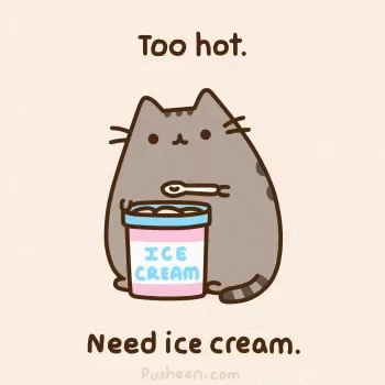 Too Hot Need Ice Cream Pusheen GIF - Too Hot Need Ice Cream Pusheen Hot Day GIFs
