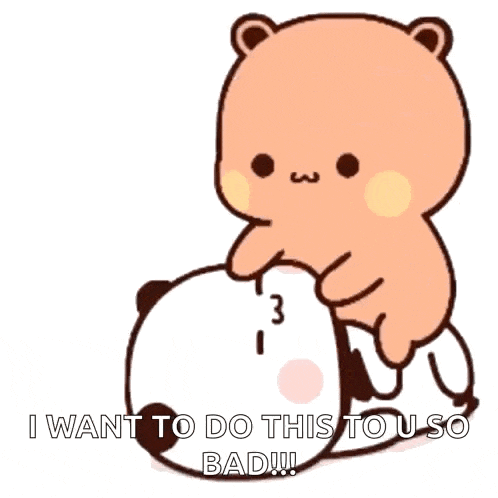 a teddy bear is laying on top of another teddy bear with the words `` i want to do this to you so bad ''