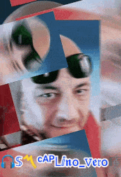 a man wearing sunglasses is surrounded by a collage of pictures and the caption caplino vero