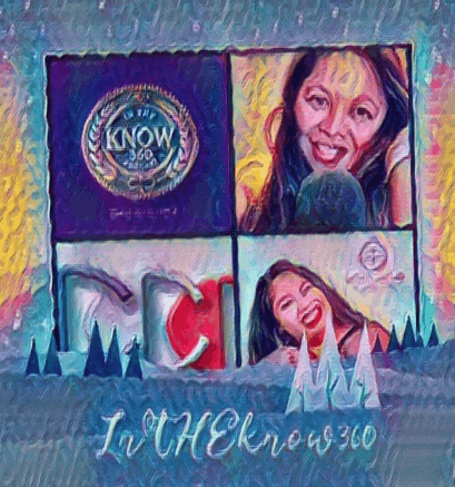 a painting of a woman with the words know 360 on the top